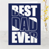 Beste papa ooit Blue Father's Day Kaart (Gele Bloem)