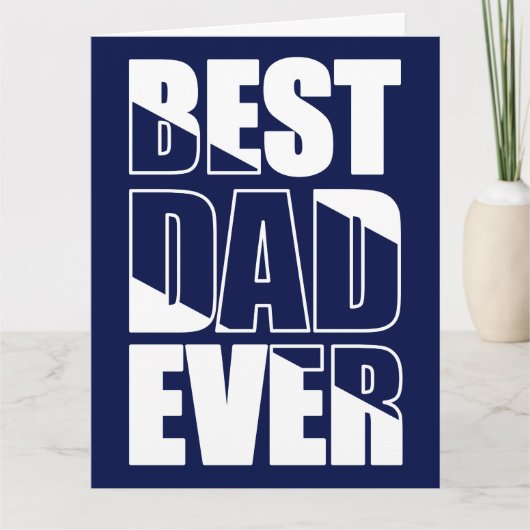 Beste papa ooit Blue Father's Day Kaart (Voorkant)