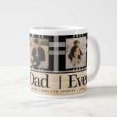 Beste papa ooit Buffalo Plaid Wood Foto Vaderdag Grote Koffiekop (Voorkant rechts)
