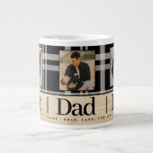 Beste papa ooit Buffalo Plaid Wood Foto Vaderdag Grote Koffiekop (Voorkant)