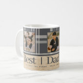 Beste papa ooit Buffalo Plaid Wood Foto Vaderdag Koffiemok (Voorkant links)