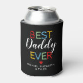 Beste Papa Ooit Cadeau 4 Foto Blikjeskoeler (Blikje Voorkant)