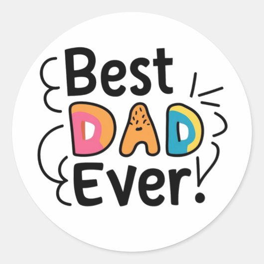 Beste papa ooit cadeau. Vaderdag Ronde Sticker (Voorkant)