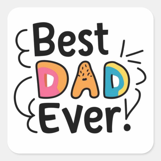 Beste papa ooit cadeau. Vaderdag Vierkante Sticker (Voorkant)