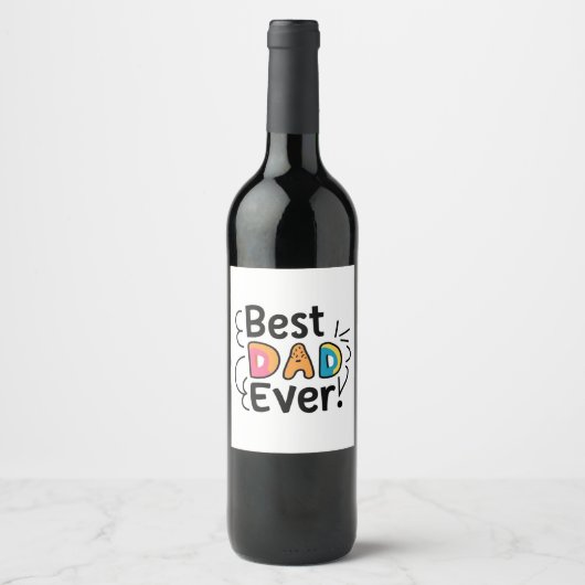 Beste papa ooit cadeau. Vaderdag Wijn Etiket (Voorkant)