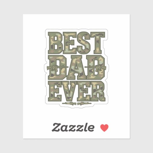 Beste papa ooit Camo vintage graveerontwerp_1 Sticker (Vel)
