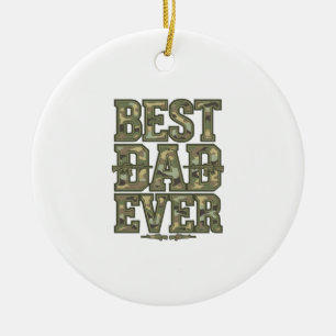 Beste Papa Ooit Camo Vintage Gravure Ontwerp_1 Keramisch Ornament