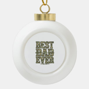 Beste Papa Ooit Camo Vintage Gravure Ontwerp_1 Keramische Bal Ornament