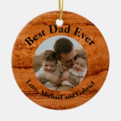 Beste papa ooit, Copper Canyon Graniet, amber goud Keramisch Ornament (Voorkant)
