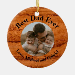 Beste papa ooit, Copper Canyon Graniet, amber goud Keramisch Ornament