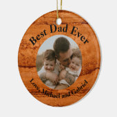 Beste papa ooit, Copper Canyon Graniet, amber goud Keramisch Ornament (Links)