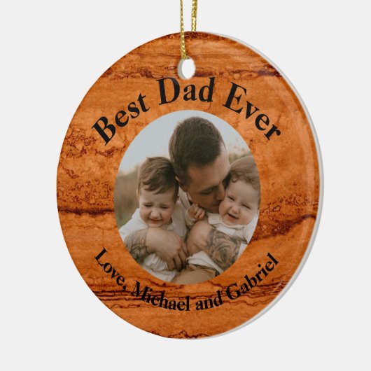 Beste papa ooit, Copper Canyon Graniet, amber goud Keramisch Ornament (Links)