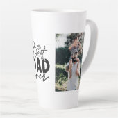 Beste papa ooit Custom 2 foto dubbelzijdig Latte Mok (Rechterhoek)
