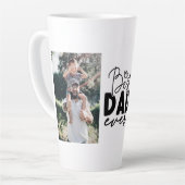 Beste papa ooit Custom 2 foto dubbelzijdig Latte Mok (Linkerhoek)