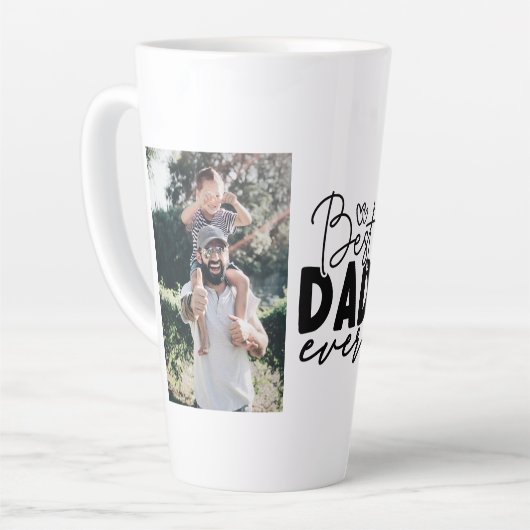 Beste papa ooit Custom 2 foto dubbelzijdig Latte Mok (Linkerhoek)
