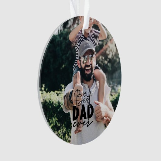 Beste papa ooit Custom 2 foto dubbelzijdig Ornament (voorkant)