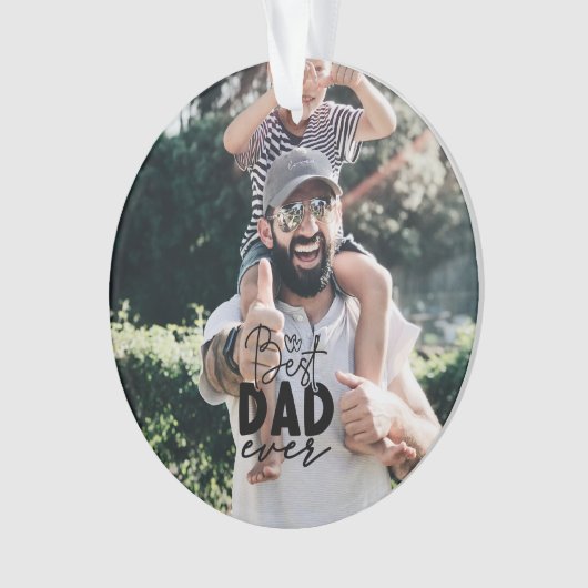 Beste papa ooit Custom 2 foto dubbelzijdig Ornament (voorkant)