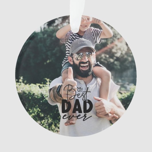 Beste papa ooit Custom 2 foto dubbelzijdig Ornament (voorkant)