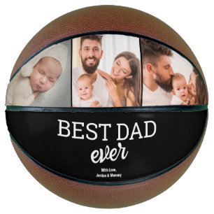 Beste papa ooit Custom 3 foto's Modern gepersonali Basketbal