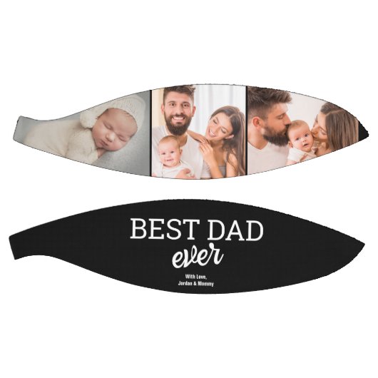 Beste papa ooit Custom 3 foto's Modern gepersonali Basketbal (Panelen)