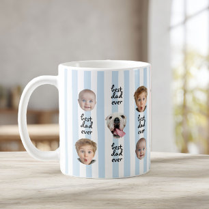 Beste Papa Ooit Cute Strepen Baby 3 Gezichts Foto Koffiemok