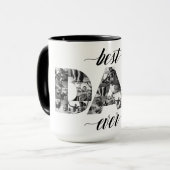 Beste papa ooit DAD zwart & wit fotocollage Mok (Voorkant links)