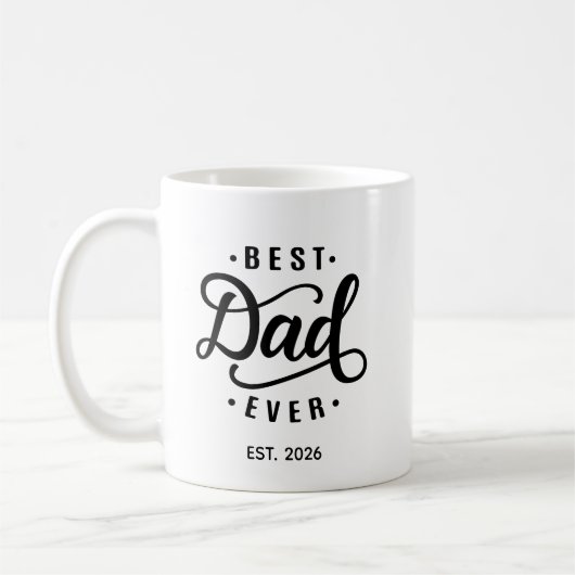 Beste papa ooit datum van oprichting  koffiemok (Links)