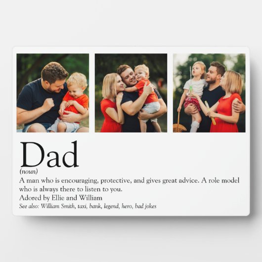 Beste papa ooit definitie fotocollage fotoplaat (voorkant)