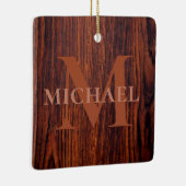 Beste papa ooit donker mahonie hout graan keramisch ornament (Rechts)