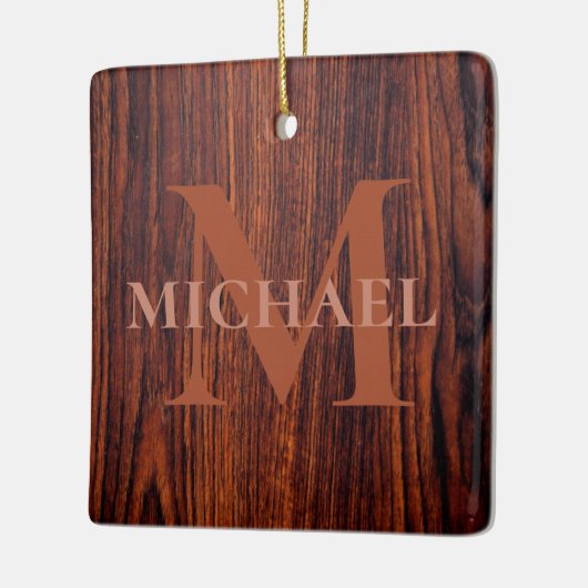 Beste papa ooit donker mahonie hout graan keramisch ornament (Links)