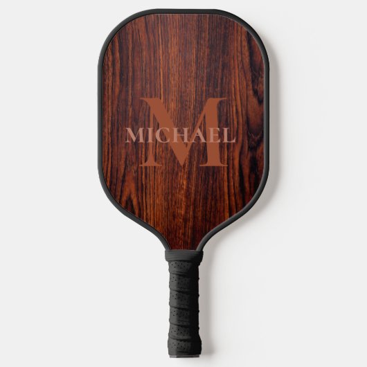 Beste papa ooit donker mahonie hout graan pickleball paddle (Voorkant)