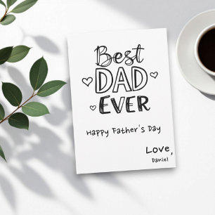 Beste Papa Ooit Doodle Gepersonaliseerde Vaderda Kaart