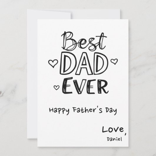 Beste Papa Ooit | Doodle Gepersonaliseerde Vaderda Kaart (Voorkant)