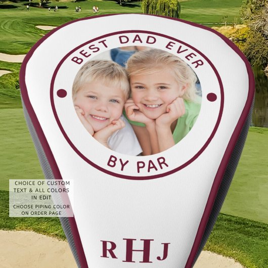 BESTE PAPA OOIT DOOR PAR Foto Monogram Bourgondië Golfheadcover