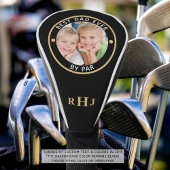 BESTE PAPA OOIT DOOR PAR Photo Monogram Zwart Goud Golfheadcover