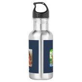 Beste papa ooit | Drie foto's donkerblauw Waterfles (Achterkant)