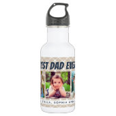Beste papa ooit | Drie foto's Tan Plaid Waterfles (Voorkant)