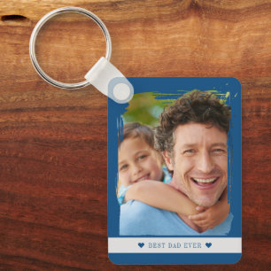 Beste papa ooit dubbelzijdige twee foto sleutelhanger