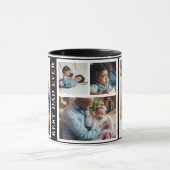 Beste papa ooit eenvoudig 5 foto collage zwart mok (Midden)