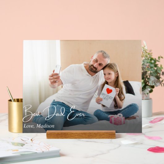 Beste papa ooit Eenvoudige Custom Photo Acryl Bord (Huwelijk)