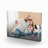 Beste papa ooit Eenvoudige Custom Photo Fotoblokken (Rechts)