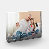 Beste papa ooit Eenvoudige Custom Photo Fotoblokken (Links)