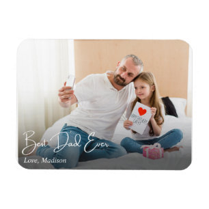 Beste papa ooit Eenvoudige Custom Photo Magneet