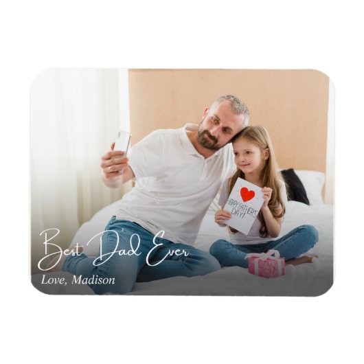 Beste papa ooit Eenvoudige Custom Photo Magneet (Horizontaal)