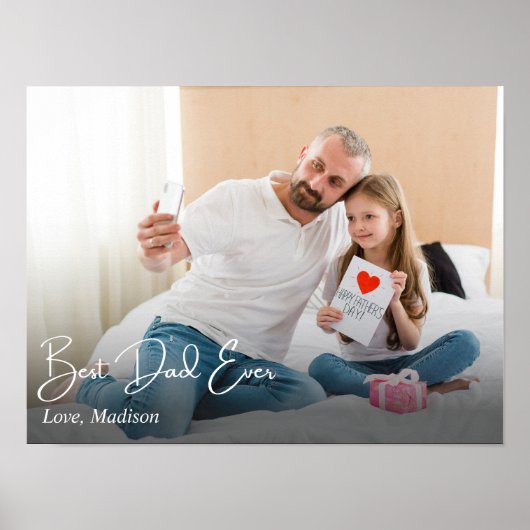 Beste papa ooit Eenvoudige Custom Photo Poster (Voorkant)