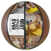 Beste papa ooit & eenvoudige familie foto Vaderdag Basketbal (Verticaal)