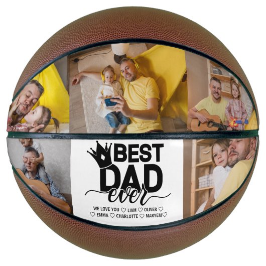 Beste papa ooit & eenvoudige familie foto's Vaderd Basketbal (Voorkant)