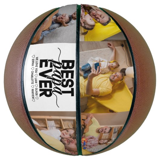 Beste Papa ooit & eenvoudige familie foto's Vaderd Basketbal (Verticaal)