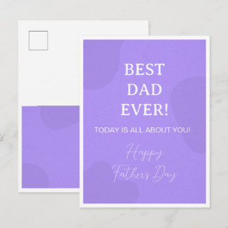 Beste Papa Ooit - Eenvoudige paarse Vaderdag Uitnodiging Briefkaart