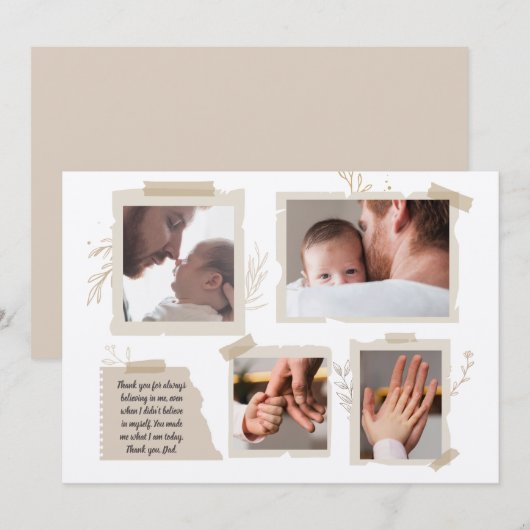 Beste papa ooit, eerste vaderdag, gelukkige vaderd kaart (Voorkant / Achterkant)